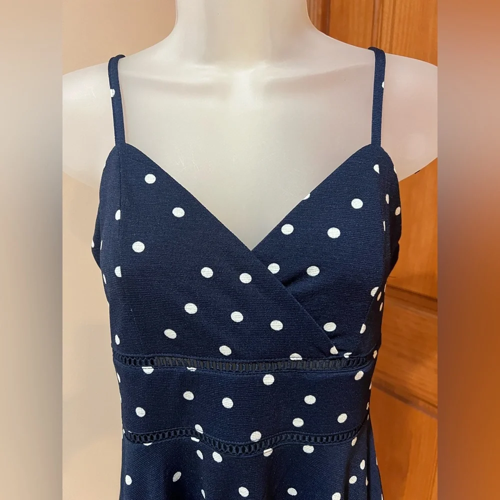 NWT 🏷️ JUN & IVY BY FRANCESCA’S NAVY, POLKA DOT STYLE COCKTAIL DRESS SIZE SMALL - Picture 2 of 7